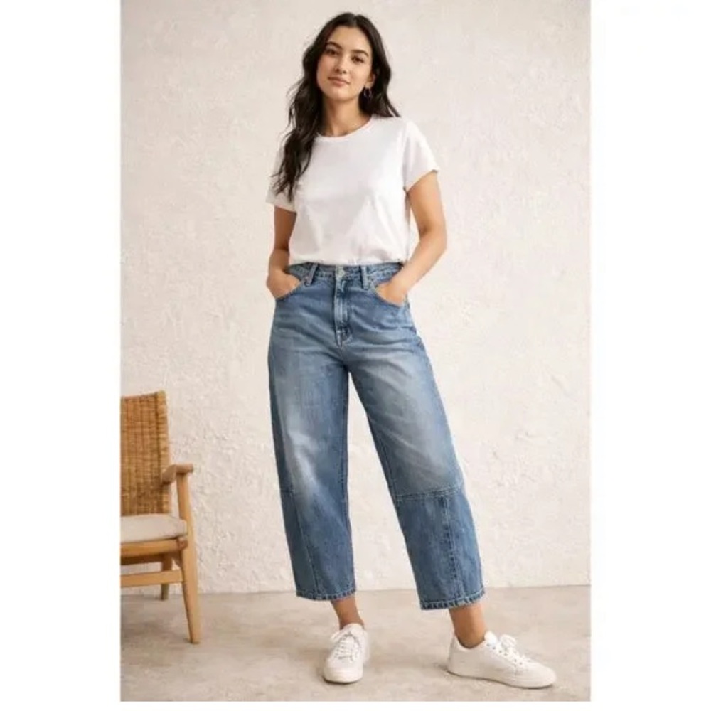 Anthropologie Pilcro Wide Leg Relaxed “Barrel” Jeans. Cotton. Size 30 or 10 - Picture 7 of 13